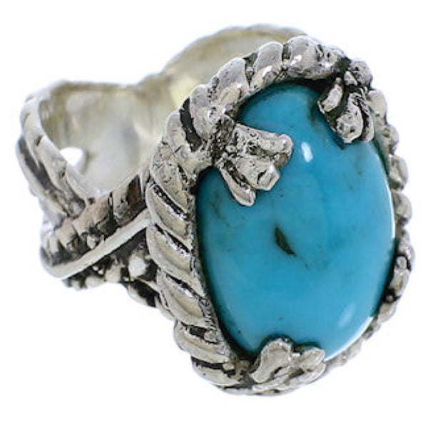 Genuine Sterling Silver Southwest Turquoise Ring Size 5-1/4 FX22801